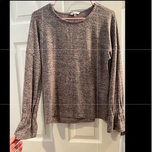 Lucky brand sweater purple gray heather bell sleeves